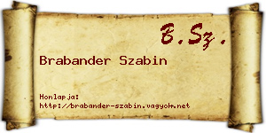 Brabander Szabin névjegykártya